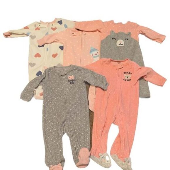 Bundle of Carter’s 6m Footsies (5 total) - Picture 1 of 7